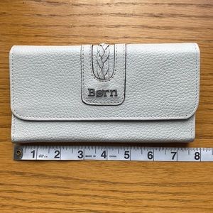 Born white leather wallet